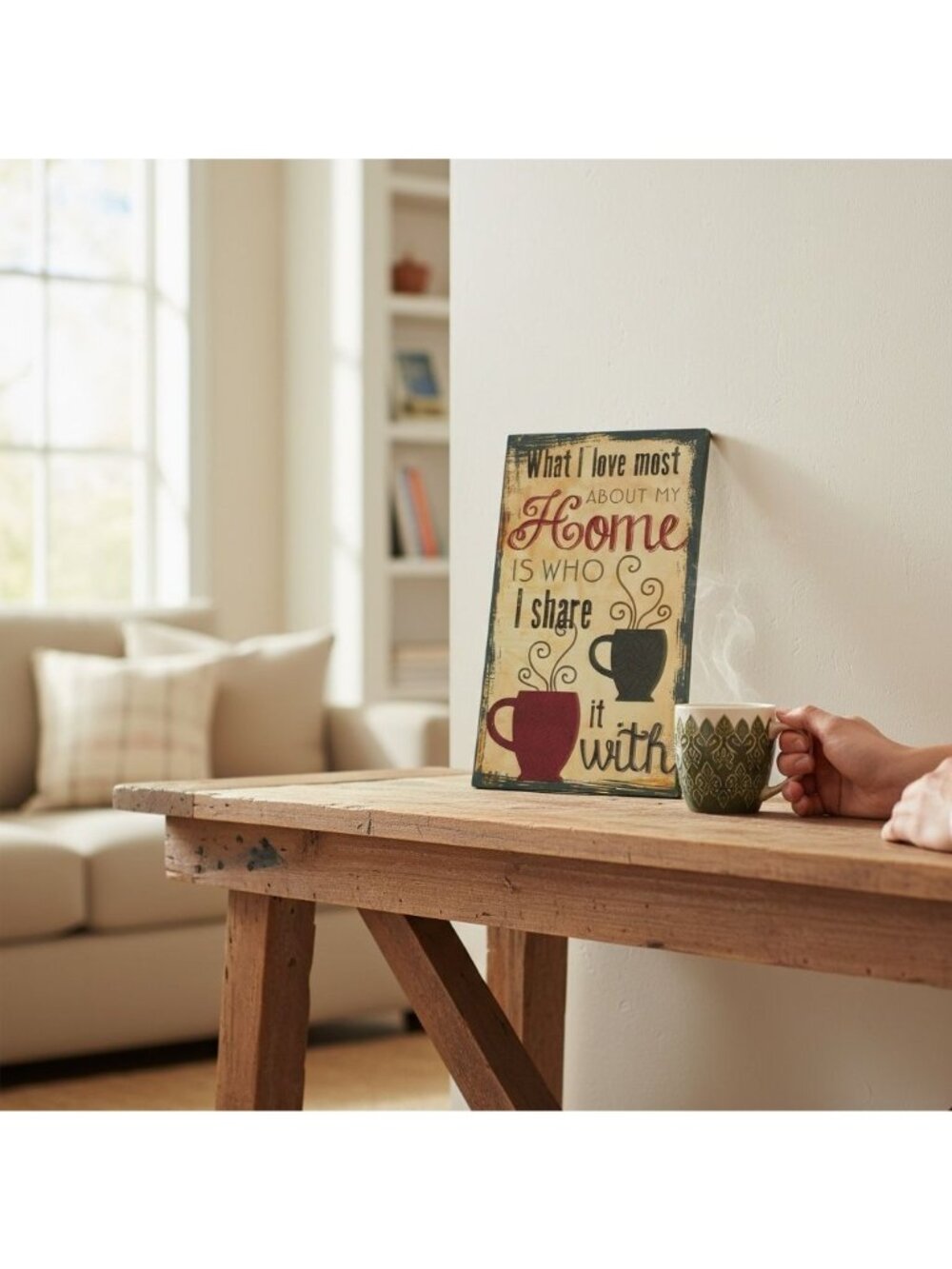 Boston Warehouse Coffee "What I Love Most Wood Sign"